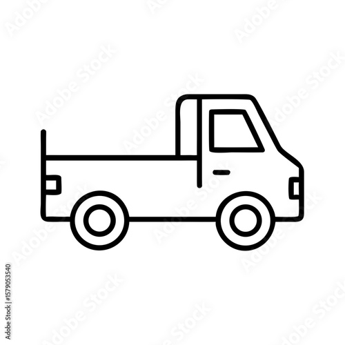 Outline of utility vehicle truck on white background  