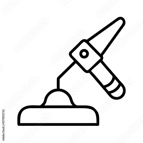 Line drawing of a scraper tool used in various applications  