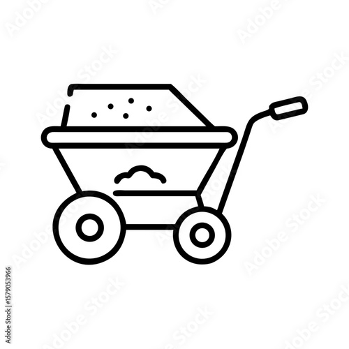 Fertilizer spreader cart with soil and nutrients for gardening  