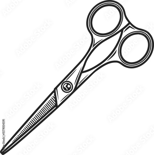 Pair of sharp metal scissors, an essential cutting tool, isolated on a white background