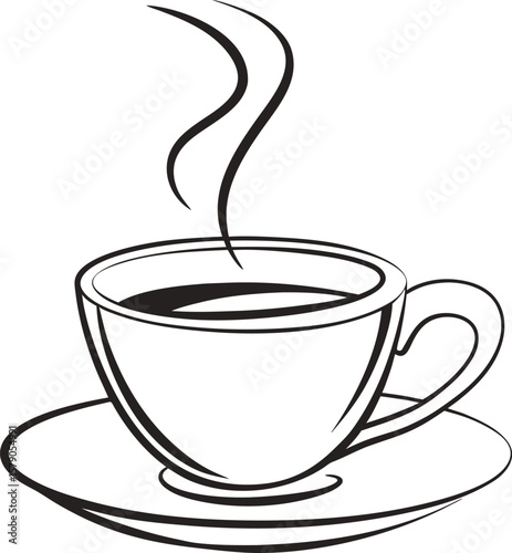 A comforting brown cup of hot coffee with steam, a perfect morning beverage
