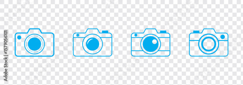 Camera icon set camera photo snapshot capture photograph shutter flash digital app modern minimalist symbol outline vector graphic icon flat style 