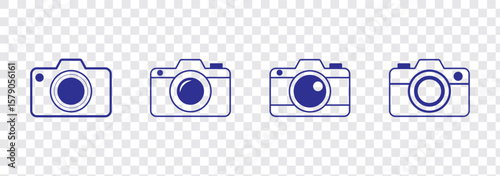 Camera icon set camera photo snapshot capture photograph shutter flash digital app modern minimalist symbol outline vector graphic icon flat style 