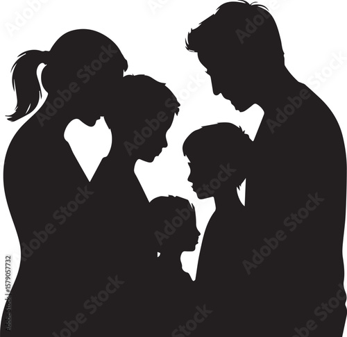 family member silhouette vector,