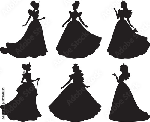princess silhouette vector design,