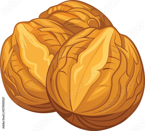 Fresh Produce Art Collections Delicious and nutritious walnuts, perfect for healthy snacking or baking.