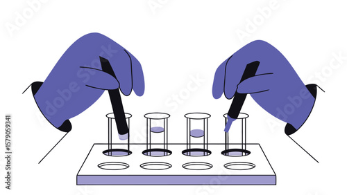A vector illustration set of laboratory equipment, glassware, and flasks for scientific design work