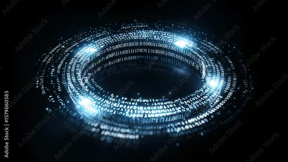 Digital Ring of Light: Binary Code Vortex