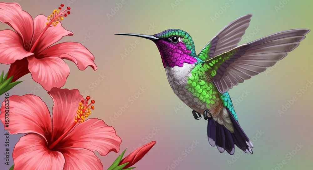 Obraz premium hummingbird feeding on flower