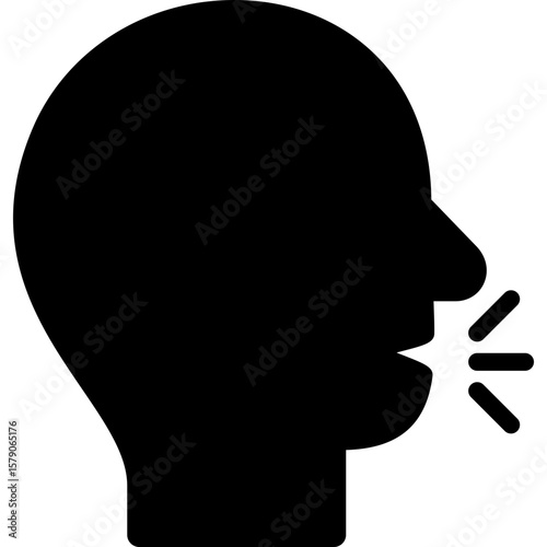 cough icon illustration design with solid