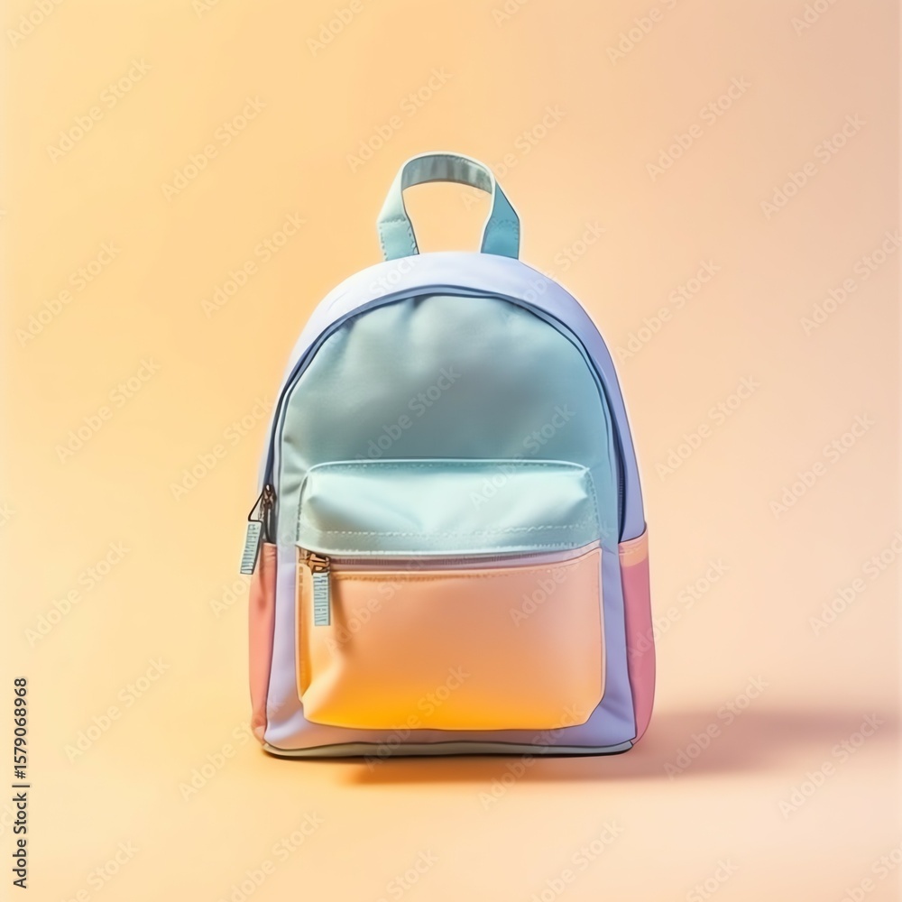 Fototapeta premium Colorful warm pastel gradient color canvas backpack