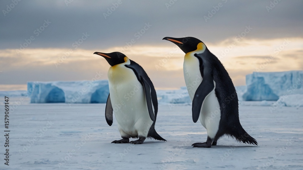 Fototapeta premium penguin on the ice
