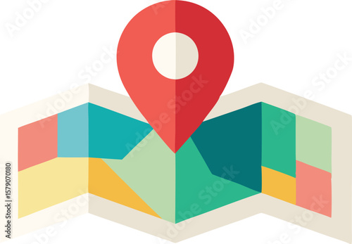 This collection of images depicts illustrations related to GPS and mapping, featuring location pins, global maps, and navigation element