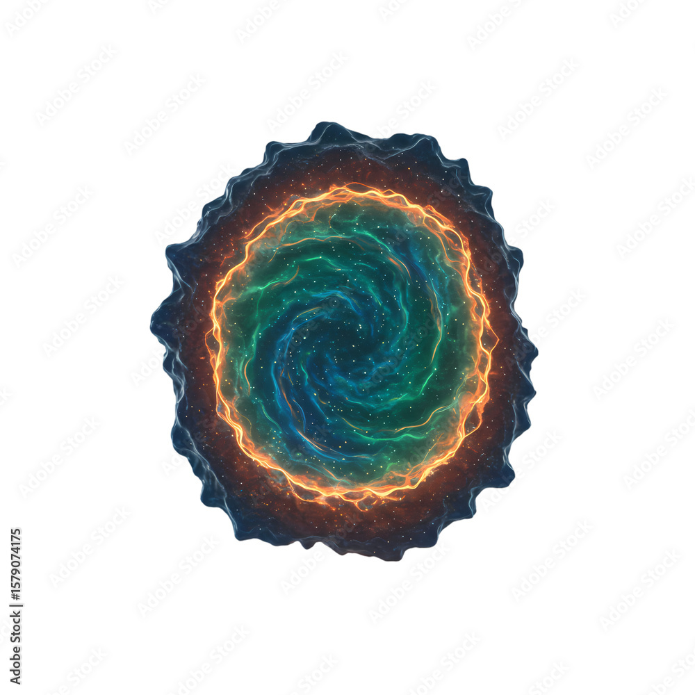 Obraz premium Abstract Cosmic Swirl A Glowing Nebula isolated on transparent baackground
