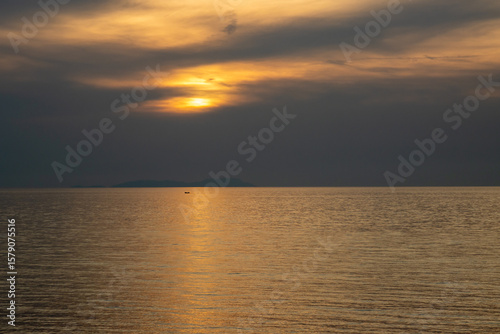Cloudy summer sunset, Acharavi, Corfu, Greece