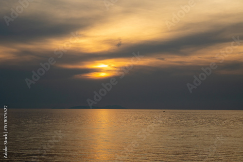 Cloudy summer sunset, Acharavi, Corfu, Greece