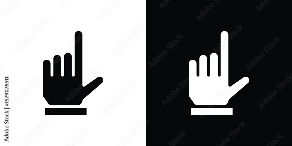 Fototapeta premium Pointing hand icon. Vector illustration. Silhouette in black color