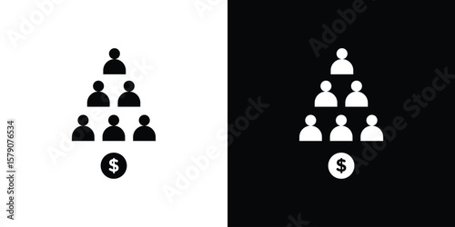 Fotografía Ponzi scheme icon. Vector illustration. Silhouette in black color