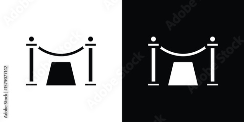 Quadro su tela Red carpet icon. Vector illustration. Silhouette in black color