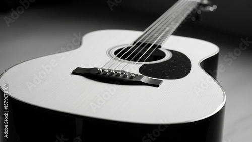 Close up of an acoustic guitar with strings png