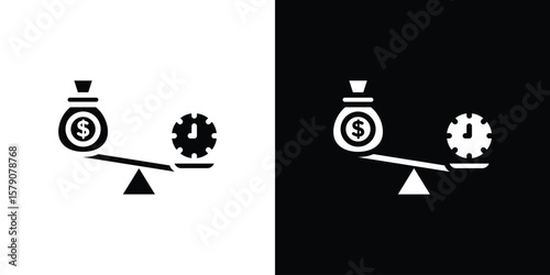 Photos Time and money compare scale icon
