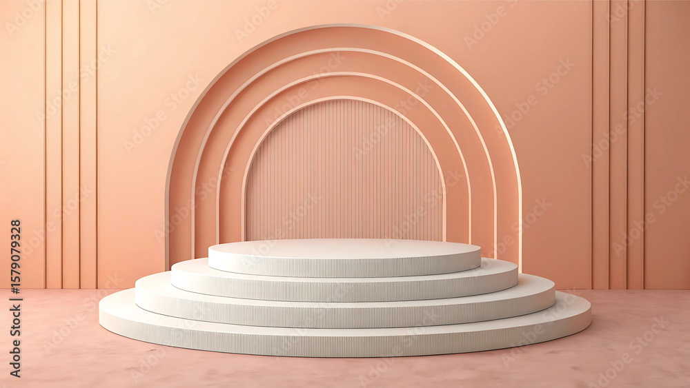 Obraz premium red corridor with columns