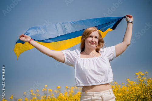 Ukrainian pride in summer landscape