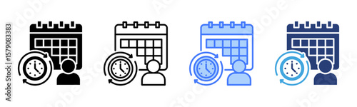 Habits icon sheet multiple style collection