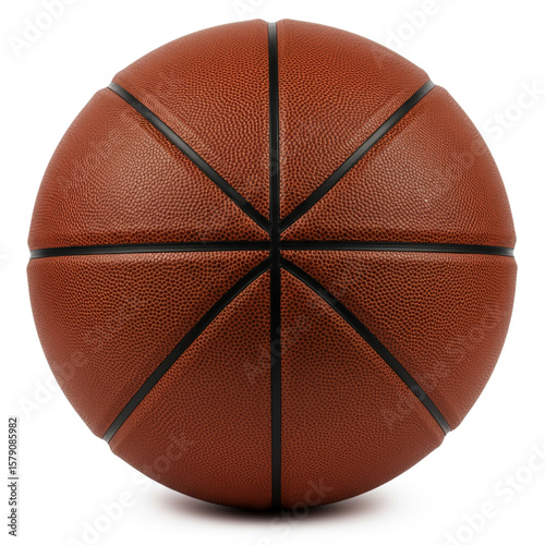 High-Resolution Basketball Isolated on White. Sports Equipment in Sharp Detail.