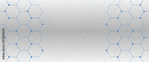 Abstract hexagon background design for science technology and medical concept presentation template 100