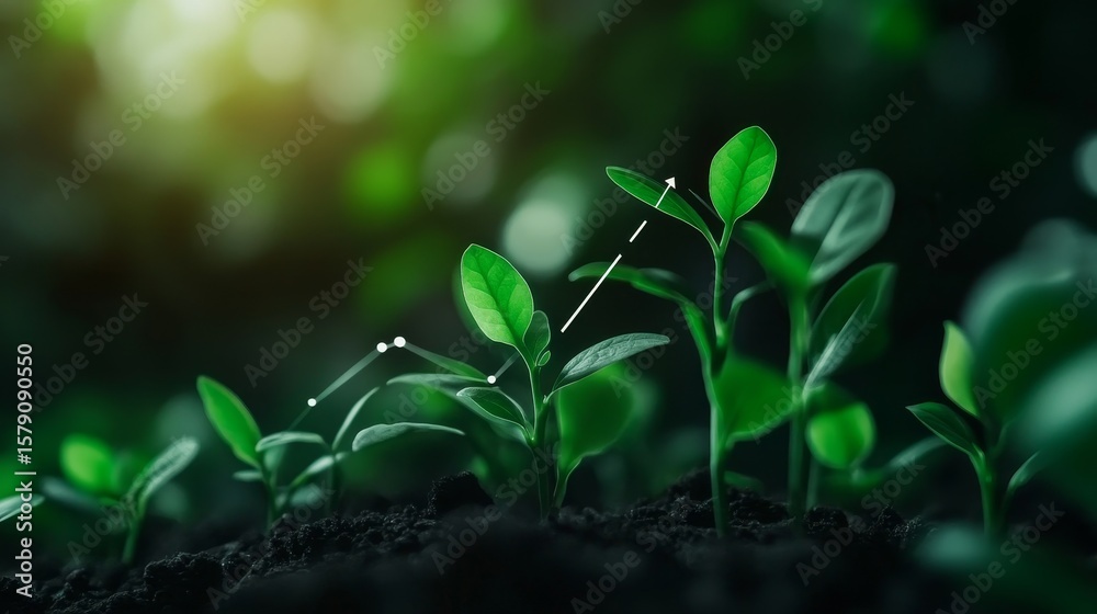 Growing Green Shoots - Young plants sprout from rich soil, symbolizing growth, nature, and sustainability. Perfect for environmental and business concepts Growing Green Shoots - Young plants sprout from rich soil, symbolizing growth, nature, and sustainability. Perfect for environmental and business concepts