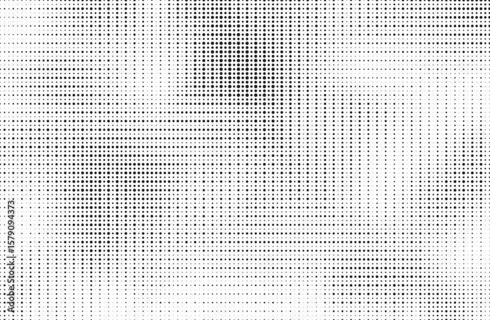 Grunge halftone gradient texture. Faded grit noise background. Sandy gritty wallpaper. Retro pixelated backdrop. Black and white anime or manga comic overlay. Vector graphic design textured halftone