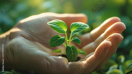 Projekt bez nazwy - 1Hand Holding a Small Plant
Close-up (macro) shot, soft natural light. Symbol of sustainability, growth, and eco-consciousness.