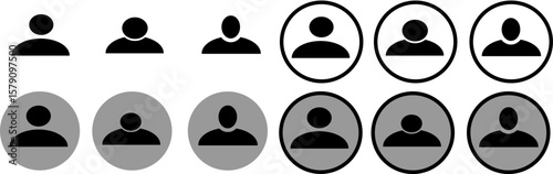 User Profile Icon, Minimal Person Symbol for UI and Apps
