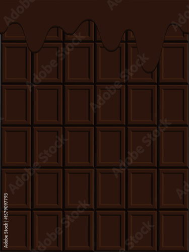 とろけるチョコレートと板チョコの背景
