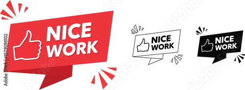 Nice work banner vector graphic design template for social media marketing and promotion design element vector