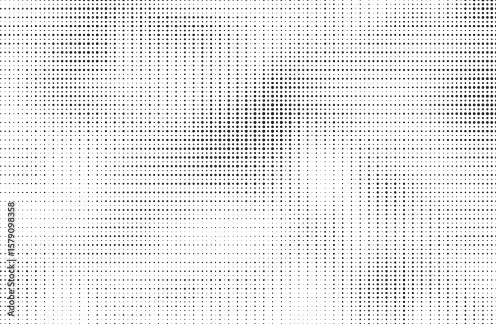 Grunge halftone gradient texture. Faded grit noise background. Sandy gritty wallpaper. Retro pixelated backdrop. Black and white anime or manga comic overlay. Vector graphic design textured halftone