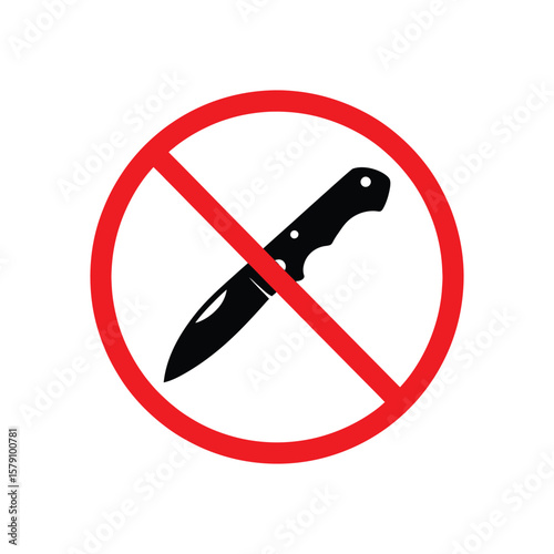 No Knives Allowed: Weapon Prohibition Safety Warning Sign
