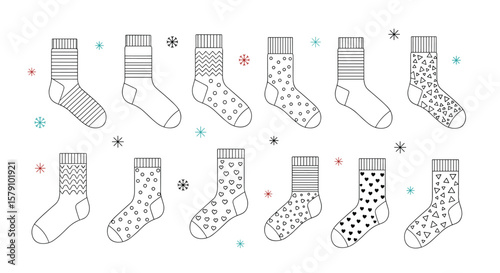 Collection of stylish footwear patterns for apparel design projects