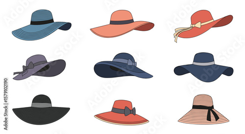 Wide brim hats for women fashionable sun protection headwear