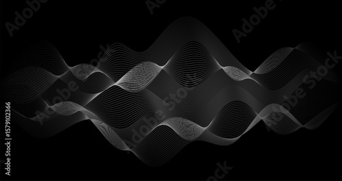 Abstract background with Fading Chaotic Waves of particles Vector illustration Geography Design