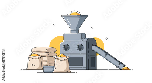 Automated agricultural processing machine for grains and other produce
