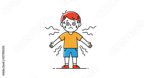 Children experiencing discomfort and emotional distress due to sudden environmental changes or physical challenges in their daily lives