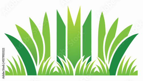 Stylized Green Grass Illustration for Nature and Environmental Themes