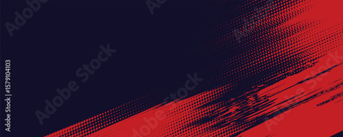 Halftone dots red and blue color pattern gradient grunge texture background. Dot pop art comic sport style vector illustration. grunge vector dots