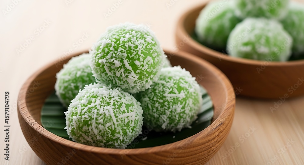 Klepon, also known as onde-onde, is indonesian traditional cake. Klepon is made from glutinous rice flour mixed with pandan juice and filled with liquid brown sugar and formed into small balls Klepon, also known as onde-onde, is indonesian traditional cake. Klepon is made from glutinous rice flour mixed with pandan juice and filled with liquid brown sugar and formed into small balls