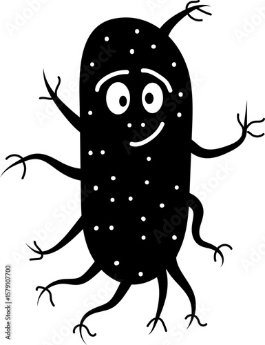 Cute bacteria and microbes in doodle style. Funny cartoon germs and virus perfect for educational materials, children books, posters, healthcare vector