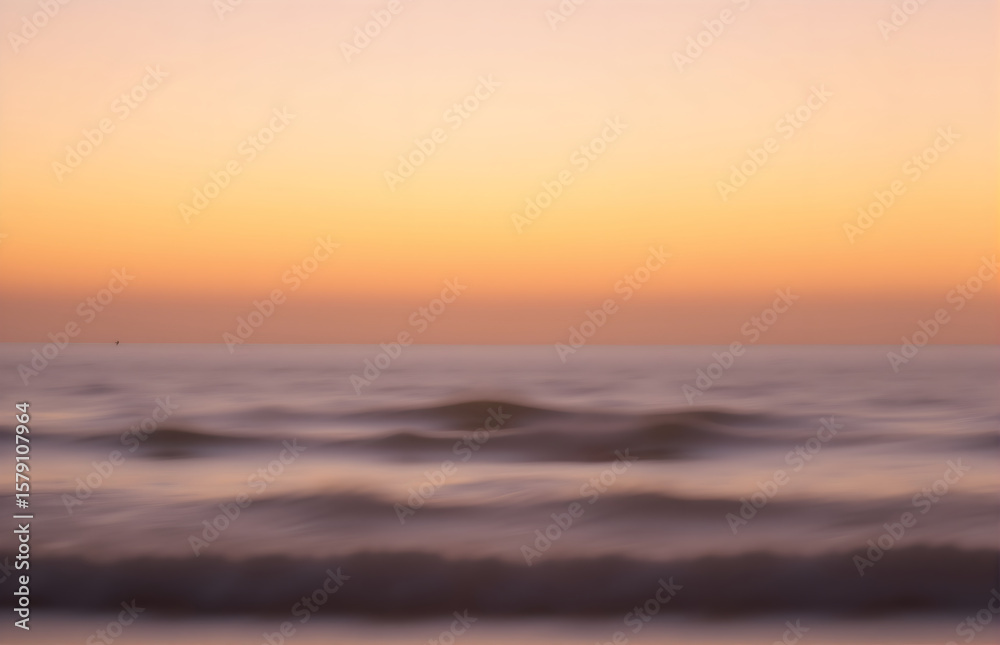 Obraz premium Blurred Image of Sea View at Dusk