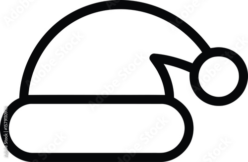 Santa Claus hat vector illustration, filled design editable outline icon.