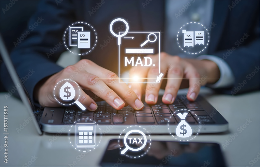 Fototapeta premium Business Tax Data Analysis Operation